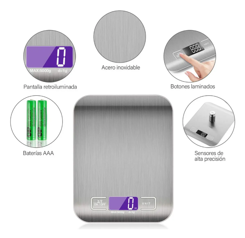 Balanza Digital de Cocina 10 kg | Precisión de 1 g